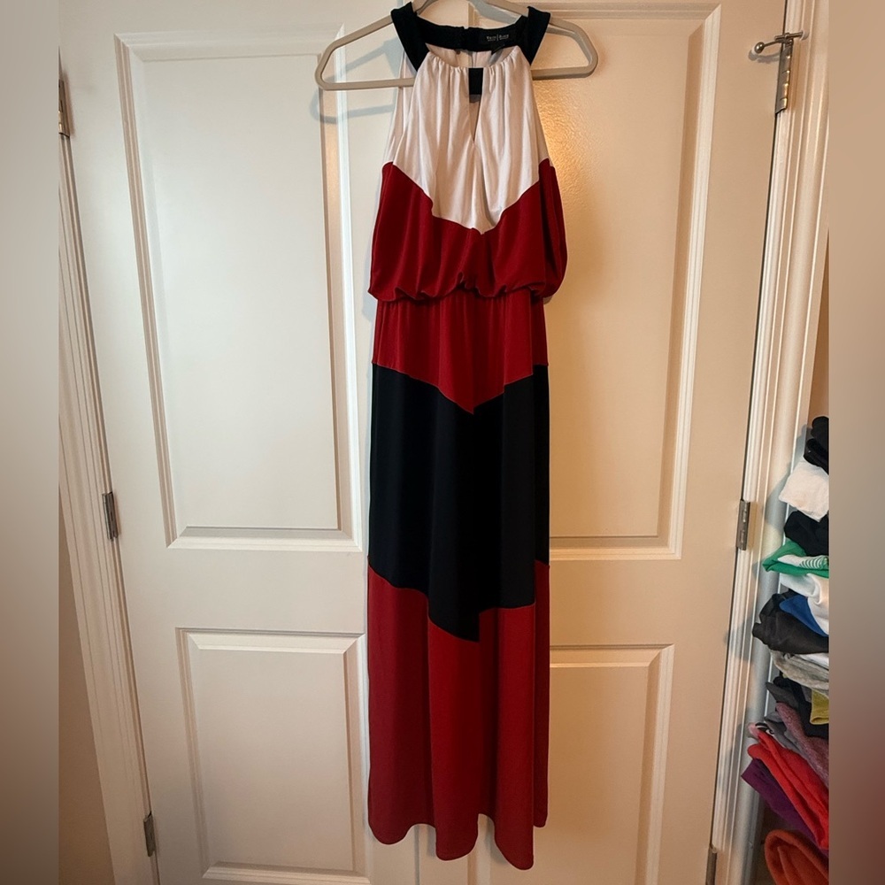 White House Black Market Red and Black Maxi Dress